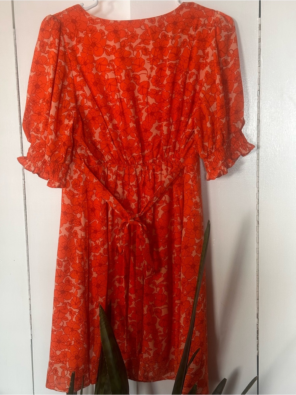 Sienna Sky Coral Floral V-Neck Dress - Picture 4 of 5
